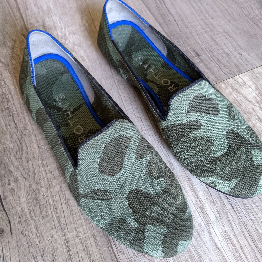 Rothys loafer olive camo shoes